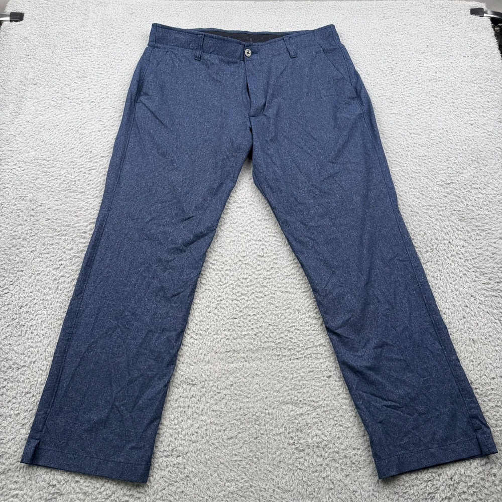 Under Armour Golf Pants Mens 38/30 Blue Good Heathered Stretch Performance